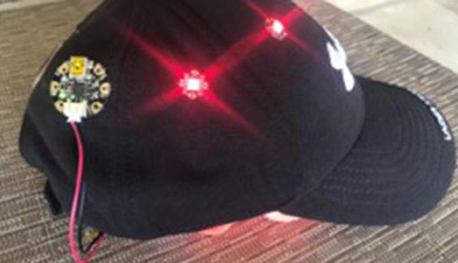 Cap with a Red LED